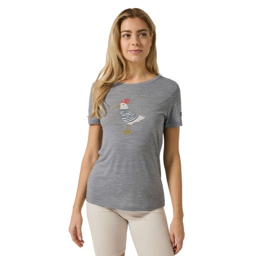 Productfoto van SUPER.NATURAL Johnny T-shirt dames - Cashmere Grey Melange/Various