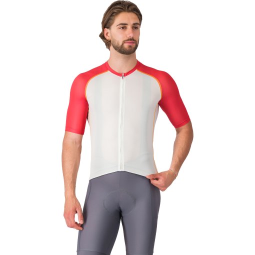 Picture of Castelli Unlimited Endurance 3 Jersey Men - ivory/rich red-vivid orange 065