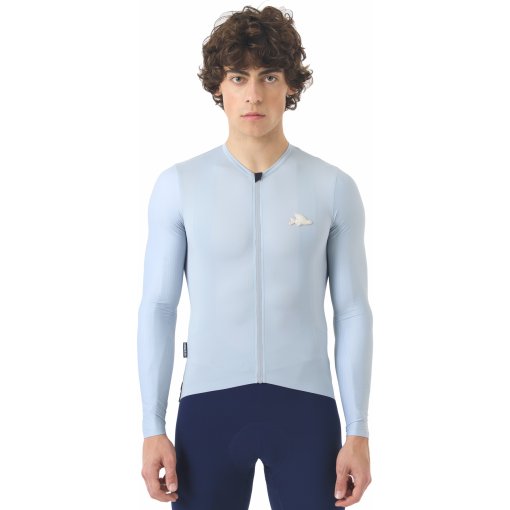 Image of Café du Cycliste Andrea Long Sleeve Jersey Men - horizon grey
