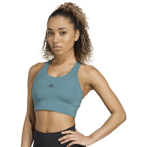 Foto de adidas Sujetador deportivo de sujeción media Mujer - Run Pocket - Copa A/B - preloved teal JV9758