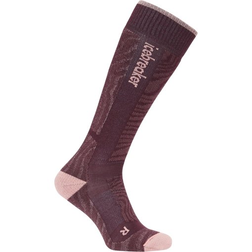 Foto de Icebreaker Calcetines Altos Mujer - Merino Ski+ Medium Mountain Contour - Java/Blush/Summit