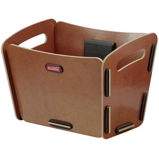 Produktbild von KLICKfix Radkiste 2 Lenker 0326N Holz-Fahrradkorb - 10L - natura