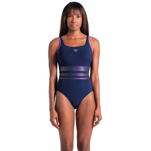 Foto de arena Traje de Baño Mujer - Shapewear Rosa C-Cup - Navy/Navy/Violet