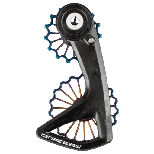 Picture of CeramicSpeed OSPW RS Derailleur Pulley System - 3D Ti | Coated Bearings | for SRAM RED D1/E1 / Force D1 AXS V3 - oil slick PVD coated