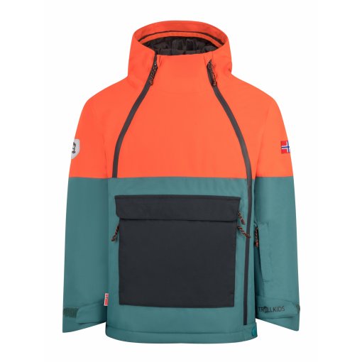 Foto de Trollkids Chaqueta Niño - Eikedalen - Stormy Blue/Flame Orange/Negro