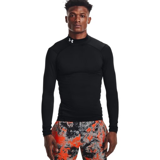 Foto de Under Armour Camiseta de Cuello Cerrado de Compresión Hombre - ColdGear® - Negro / Blanco