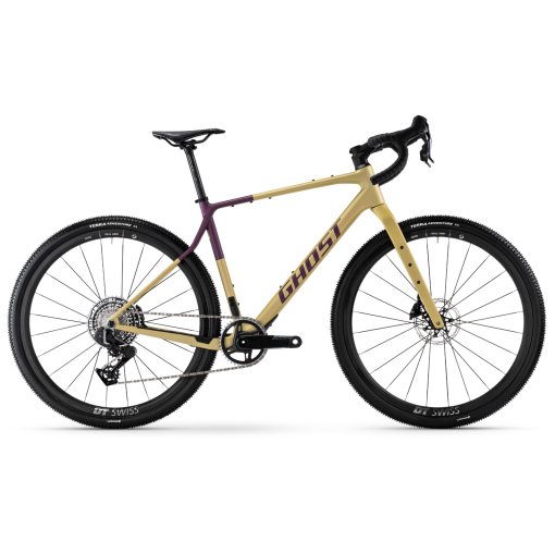 Productfoto van Ghost ASKET CF LTD - Force AXS - Carbon Gravelbike - 2026 - honey gold / berry blush matt
