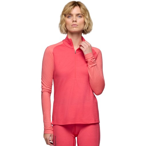 Foto de Norrona Camiseta Interior Manga Larga Mujer - femund pureUll Zip Neck - Watermelon