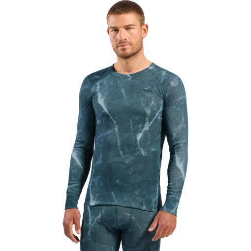 Produktbild von Odlo Collective Voices Active Warm Print Langarm-Unterhemd Herren - reflecting pond