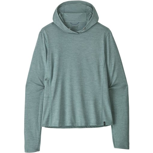Productfoto van Patagonia Cap Cool Sun Hooded shirt met lange mouwen voor dames - Nouveau Green - Blue Sage X-Dye