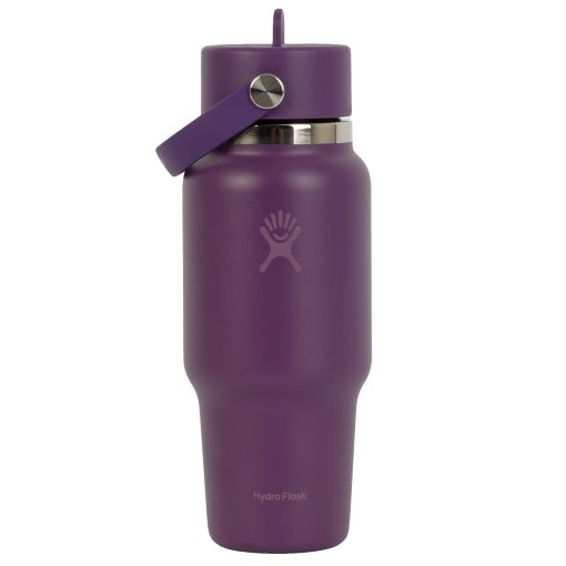 Foto de Hydro Flask Botella Térmica - 24 oz Wide Mouth + Tapa Flex Straw - 710ml - Beachplum Purple