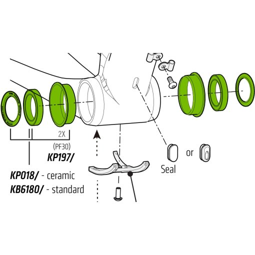 Immagine prodotto da Cannondale KP197/SRM Pressfit30 Replacement Bottom Bracket Kit for SRM Powermeter- PF46-68/73-30
