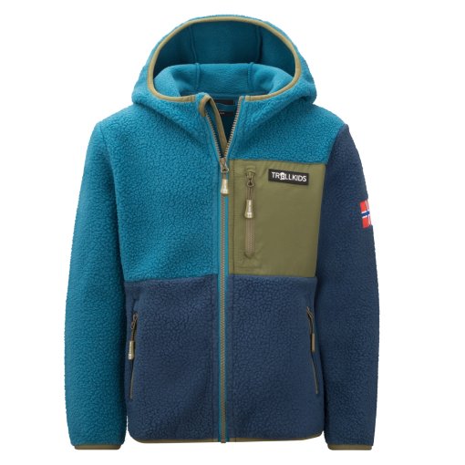 Foto de Trollkids Chaqueta Niño - Aurlandsfjord - Dark Marine/Mystic Blue/Pine Green