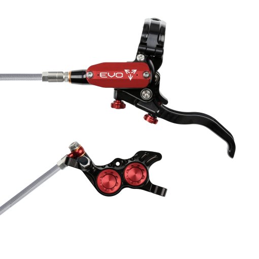 Produktbild von Hope Tech 4 EVO GR4 Scheibenbremse | Stahlflex - schwarz/rot – Hebel links