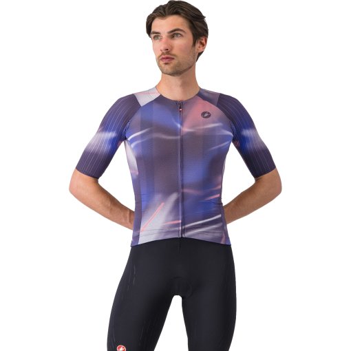 Productfoto van Castelli Aero Race 8S Fietsshirt met Korte Mouwen Heren - night shade/rosa giro 502