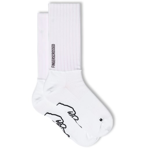 Foto de FINGERSCROSSED Calcetines Ciclismo - Aero 2.0 Logo - Vertical - Blanco