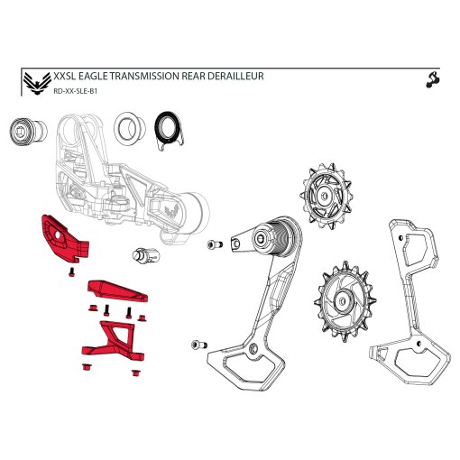 Foto de SRAM Kit de Cubierta para Cambio Trasero XX SL Eagle - AXS | T-Type | B1 - 11.7518.104.003