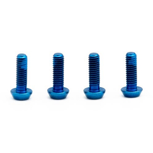 Productfoto van OAK Components M3x9 titanium schroevenset voor remhendels en verende voorvorken | 4 stuk - blauw