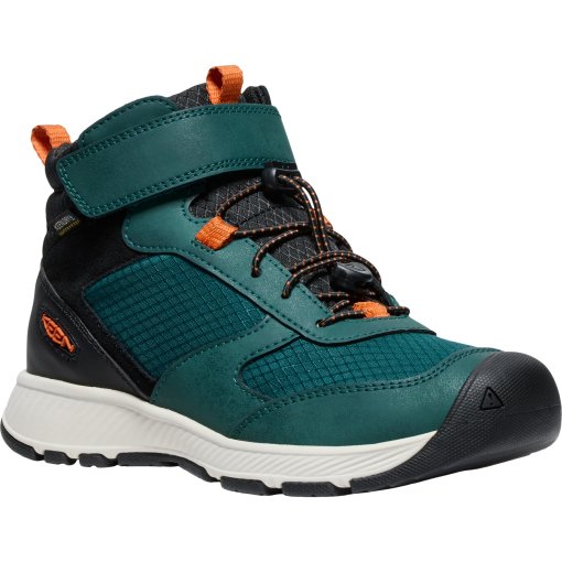 Foto de KEEN  Zapatillas Jóvenes - Skua Mid Waterproof - Ponderosa Pine / Gold Flame