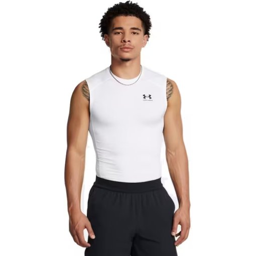 Produktbild von Under Armour HeatGear® Armour Ärmelloses Shirt Herren - White/Black - 101