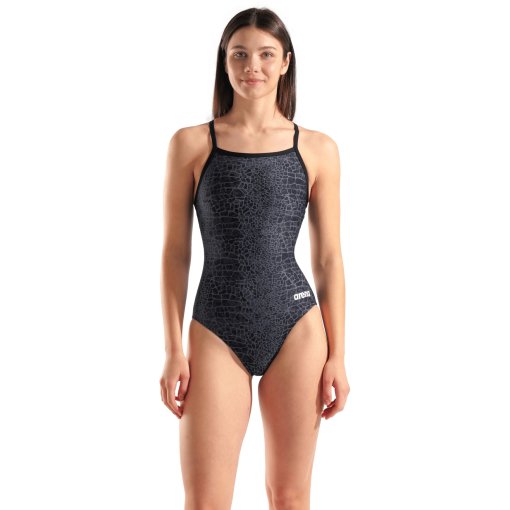 Foto de arena Traje de Baño Mujer - Performance Snakeskin Lightdrop Back - Negro-Team Negro