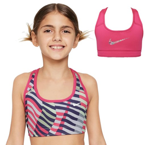 Produktbild von Nike Swoosh Wendbarer Sport-BH für Kinder - fireberry/white FD2280-615