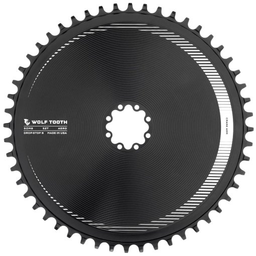 Image de Wolf Tooth Plateau vélo Aero pour SRAM 8-Bolt Direct Mount | Drop-Stop B | 6mm Offset | Standard - noir