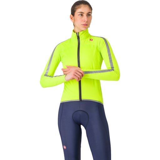 Foto de Castelli Chaqueta Impermeable Mujer - Ultra - electric lime/silver reflex 383