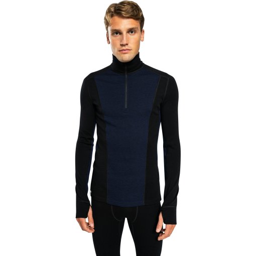 Immagine prodotto da Ulvang Maglia Intima Maniche Lunghe Uomo - Peak Map Half Zip - Black/Navy Blue
