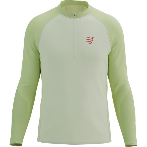 Foto de Compressport Camiseta de Manga Larga Hombre - Trail Half-Zip - sugar swizzle/shadow lime