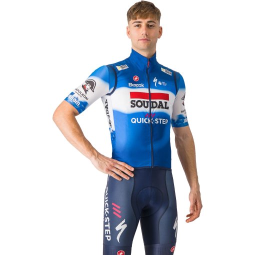 Photo produit de Castelli Gilet Coupe-Vent Homme - Pro Light Team Soudal Quick-Step - ceramic blue/white 087