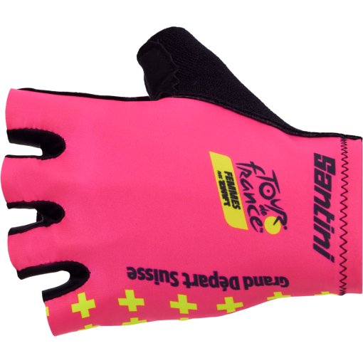 Photo produit de Santini Femmes Avec Zwift Grand Départ Suisse gants courts - Tour de France™ 2026 Collection RE367CLSUIS6TDF - fuxia FX