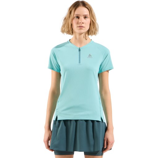 Foto de Odlo Camiseta Running Mujer - X-Alp Half-Zip - aqua haze