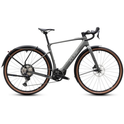 Photo produit de CUBE NUROAD HYBRID C:62 Race 400X FE - Vélo Gravel électrique en carbone - 2027 - oldgrey / grey