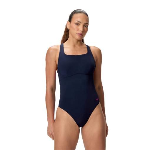 Productfoto van Speedo Solid Flex Band Badpak Dames - peacoat/margarita pink