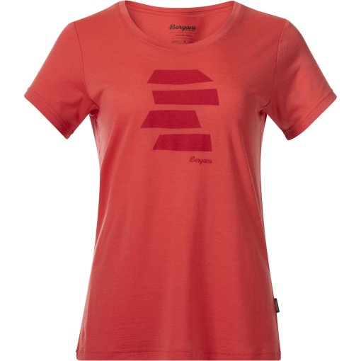 Foto de Bergans Camiseta Mujer - Rabot Mount Wool - peachy red/fire red pta