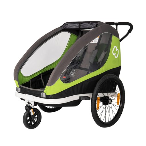 Immagine prodotto da Hamax Traveller Bike Trailer for 2 Kids, incl. drawbar and buggy wheel - green/grey