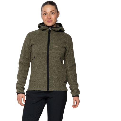 Foto de Bergans Chaqueta con Capucha Mujer - Vaagaa Merino Terry Midlayer - green mud