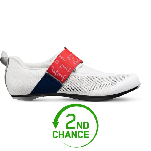Image of Fizik Transiro Hydra Aeroweave Carbon Triathlon Shoes Men - White / Red-Blue - 2nd Choice