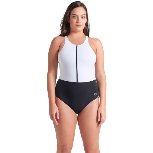Foto de arena Traje de Baño Mujer - Shapewear Silvia B-Cup - Negro-Blanco-Negro