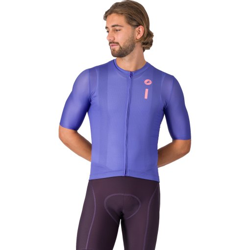 Photo produit de Castelli Drittone Logo maillot manches courtes hommes - ultraviolet/rosa giro 501