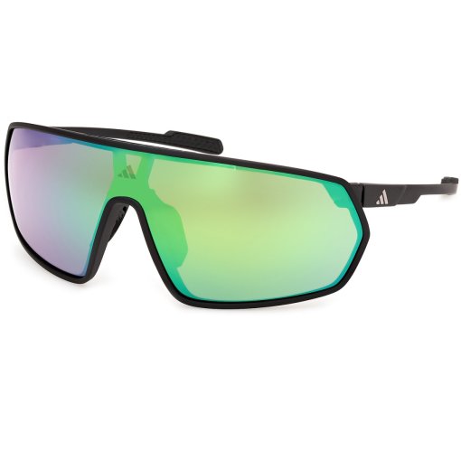 Photo produit de adidas Prfm Shield Wide SP0088 Sport Lunettes de soleil - Matte Black / Green Mirror