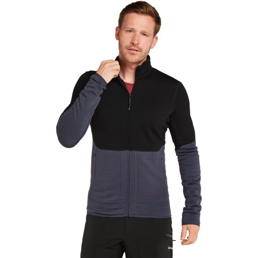 Foto de Icebreaker Chaqueta Hombre - Merino 400 RealFleece™ Descender - Negro/Graphite