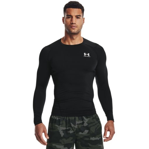 Photo produit de Under Armour Haut à Manches Longues Homme - HeatGear® - Noir/Blanc