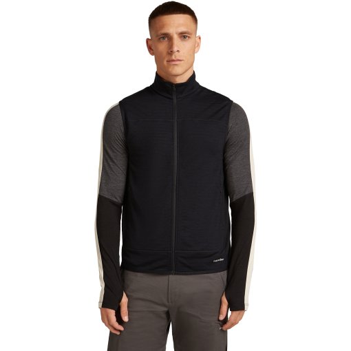 Productfoto van Icebreaker Merino 300 RealFleece™ Descender Herenvesten - Black