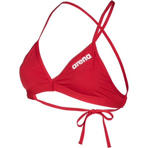 Foto de arena Top de Bikini Mujer - Performance Solid Team - Rojo-Blanco