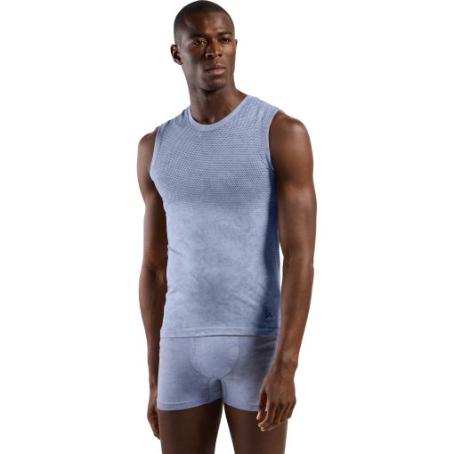 Foto de Odlo Camiseta Interior sin Mangas Hombre - Performance Light Rain-Dye - skipper blue