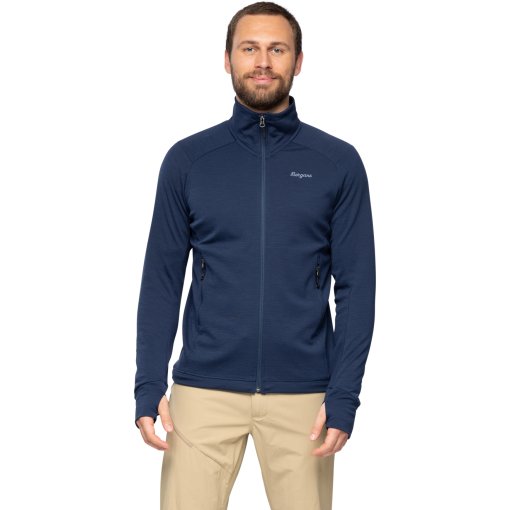 Picture of Bergans Rabot Merino Tech Midlayer Jacket Men - navy blue