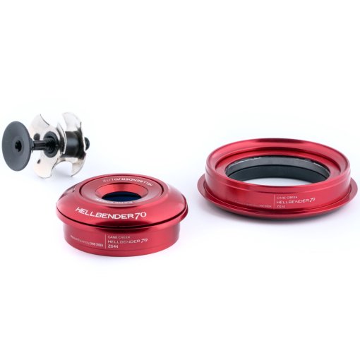Photo produit de Cane Creek Jeu de Direction - Hellbender 70 Lite - Tapered | ZS44/28.6 | ZS56/40 - rouge