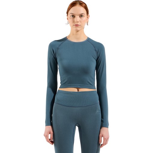 Foto de Odlo Top Crop de Manga Larga Mujer - Active 365 Seamless - dark slate